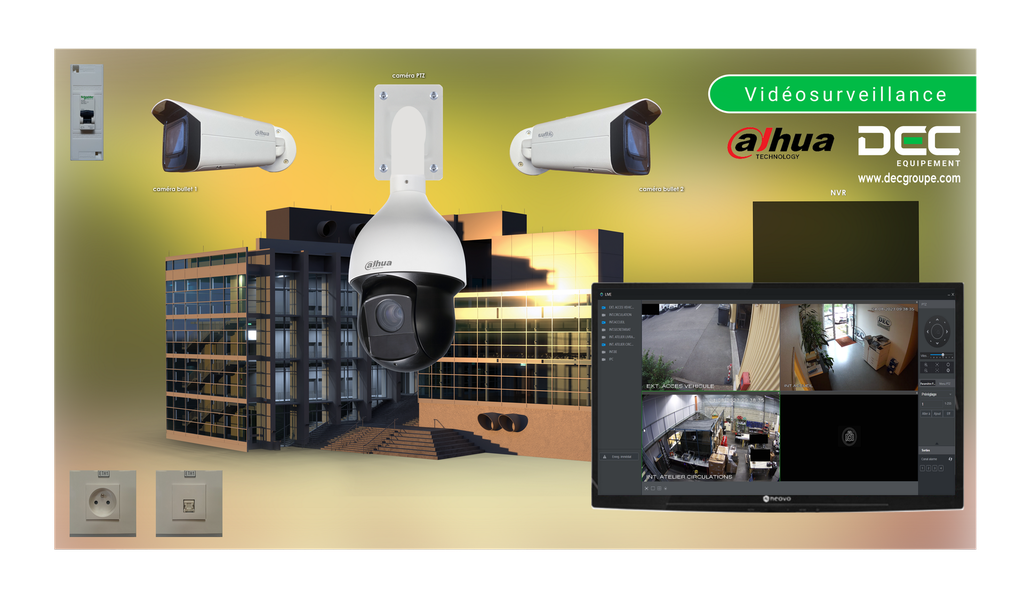 Panneau vidéo surveillance tertiaire Dahua